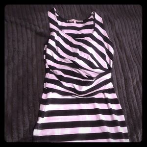 Rachel Roy navy and white fitted dress.